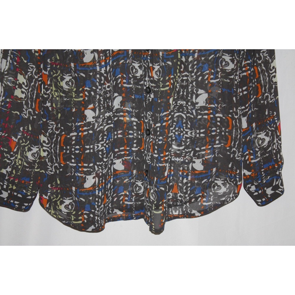 CAbi Blouse Womens Small Multicolor Longsleeve Semisheer Career Lightweight Top - Picture 5 of 10